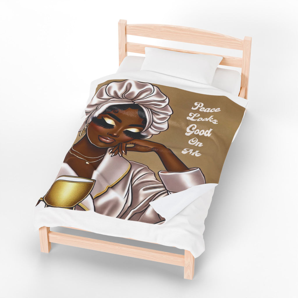 Peace Looks Good On Me - Velveteen Plush Blanket