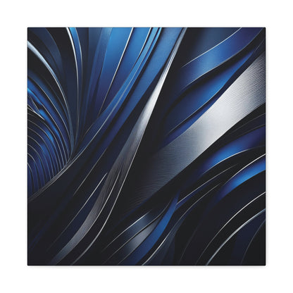 Abstract Blue & Silver - Canvas Gallery Wraps