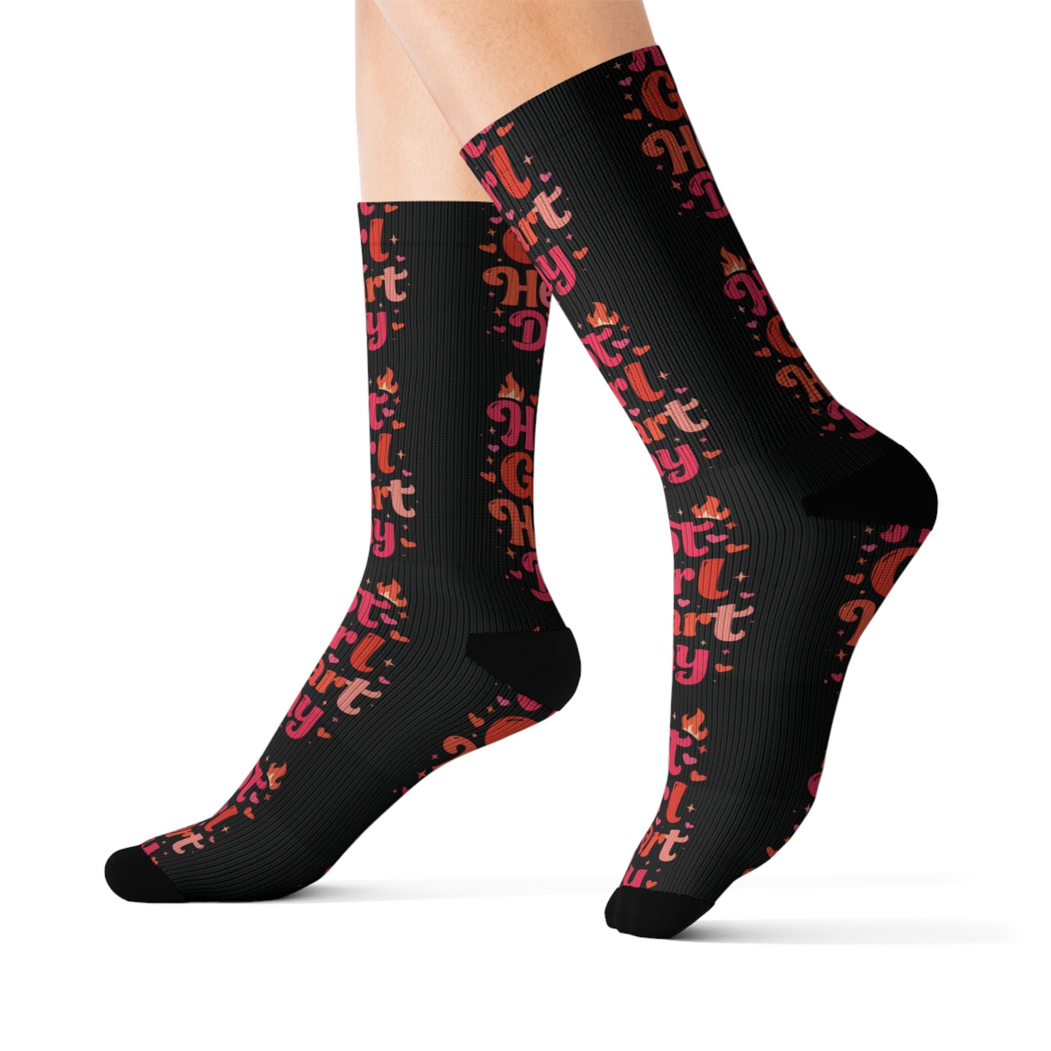 Hot Girl Heart Day Socks