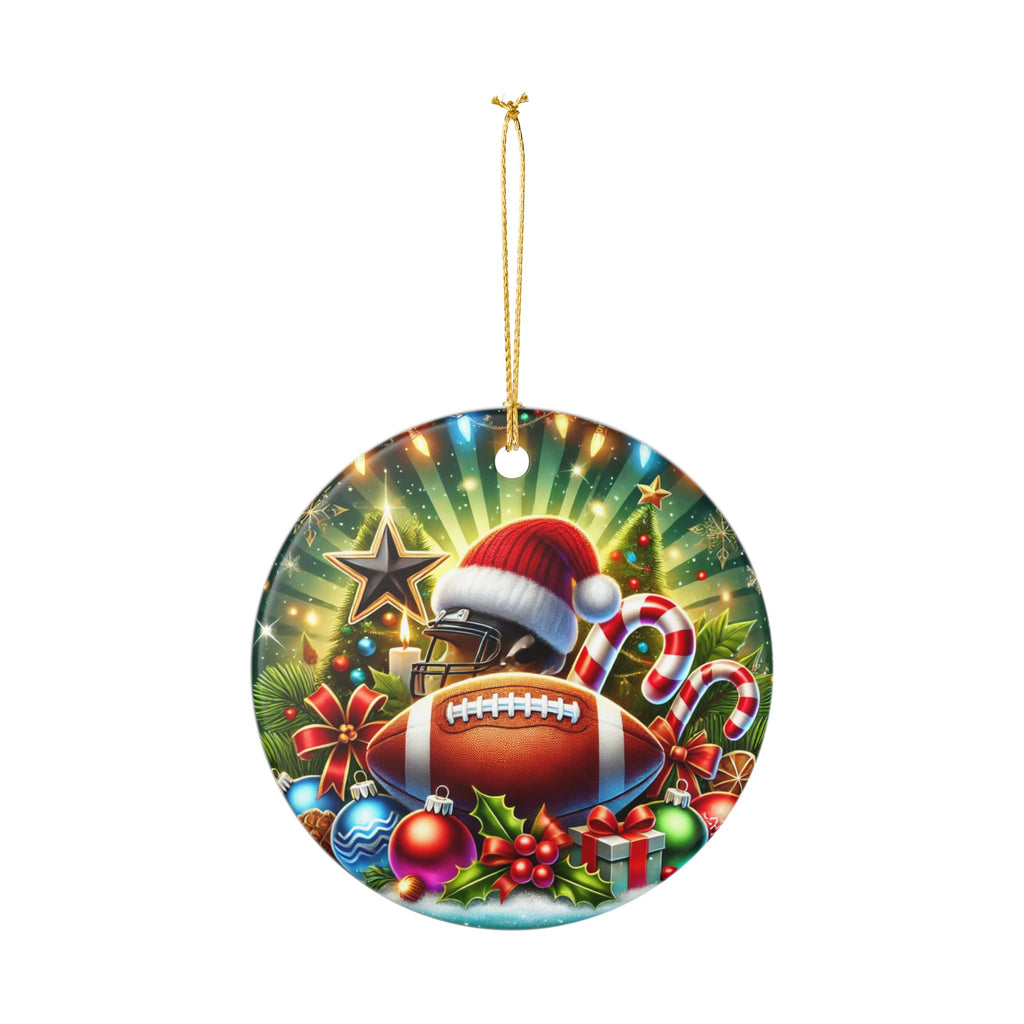 Football Christmas - Ceramic Decoration Ornament, (1pc)