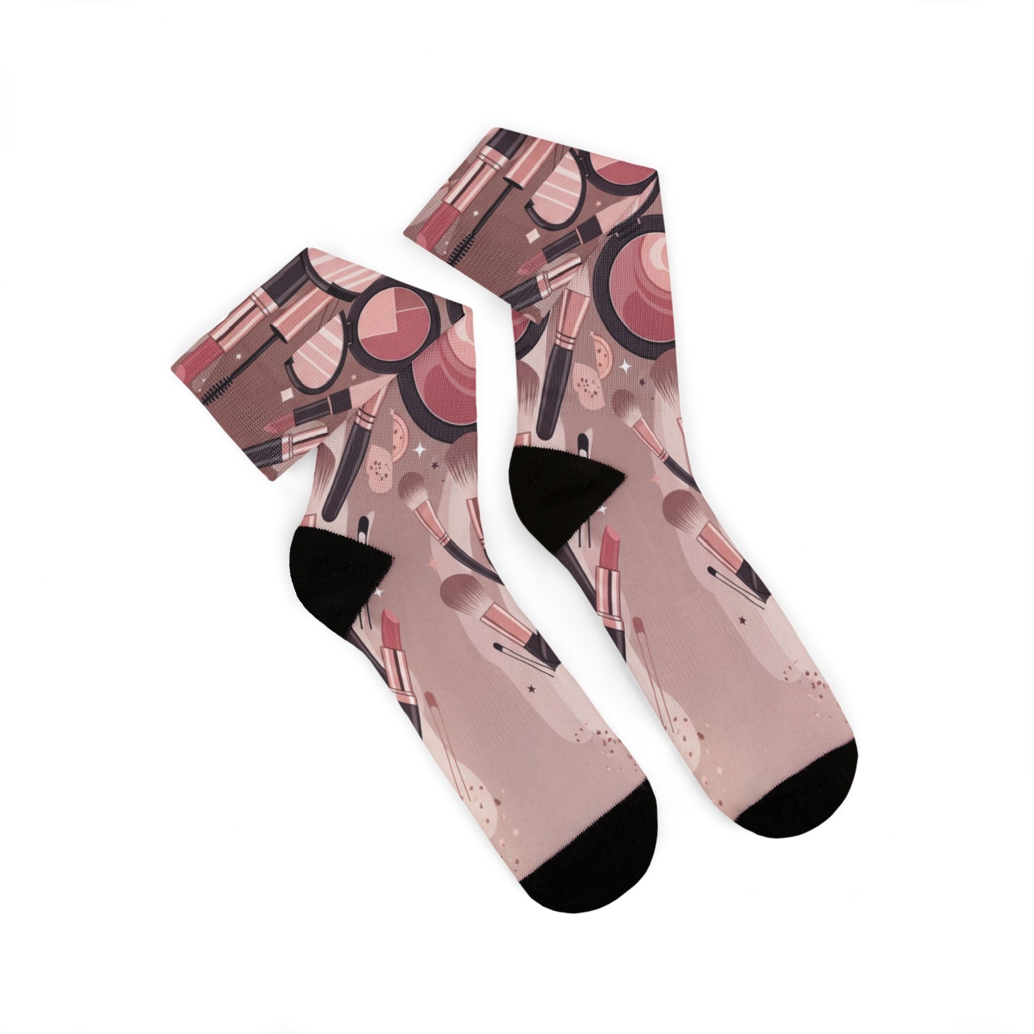 Makeup Icons Collage Socks
