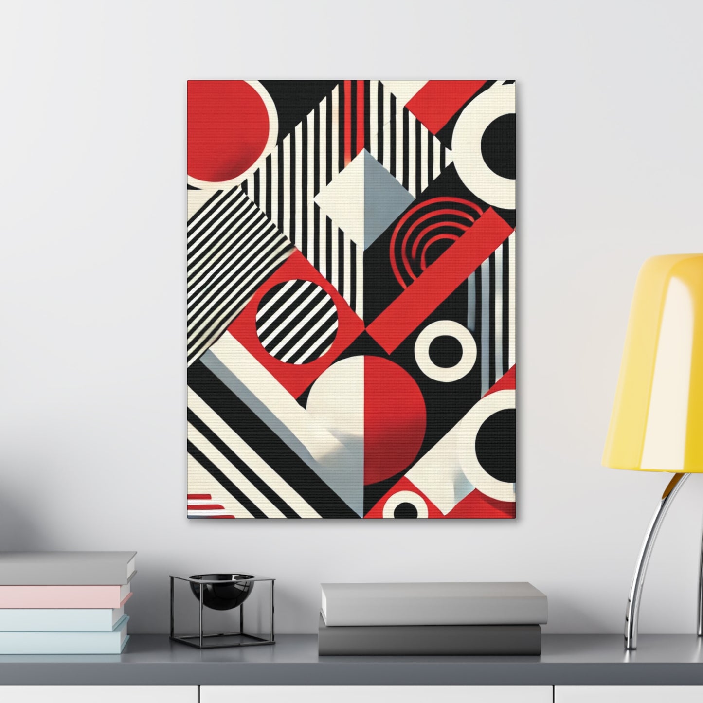 Red, Black & White Abstract - Canvas Gallery Wraps