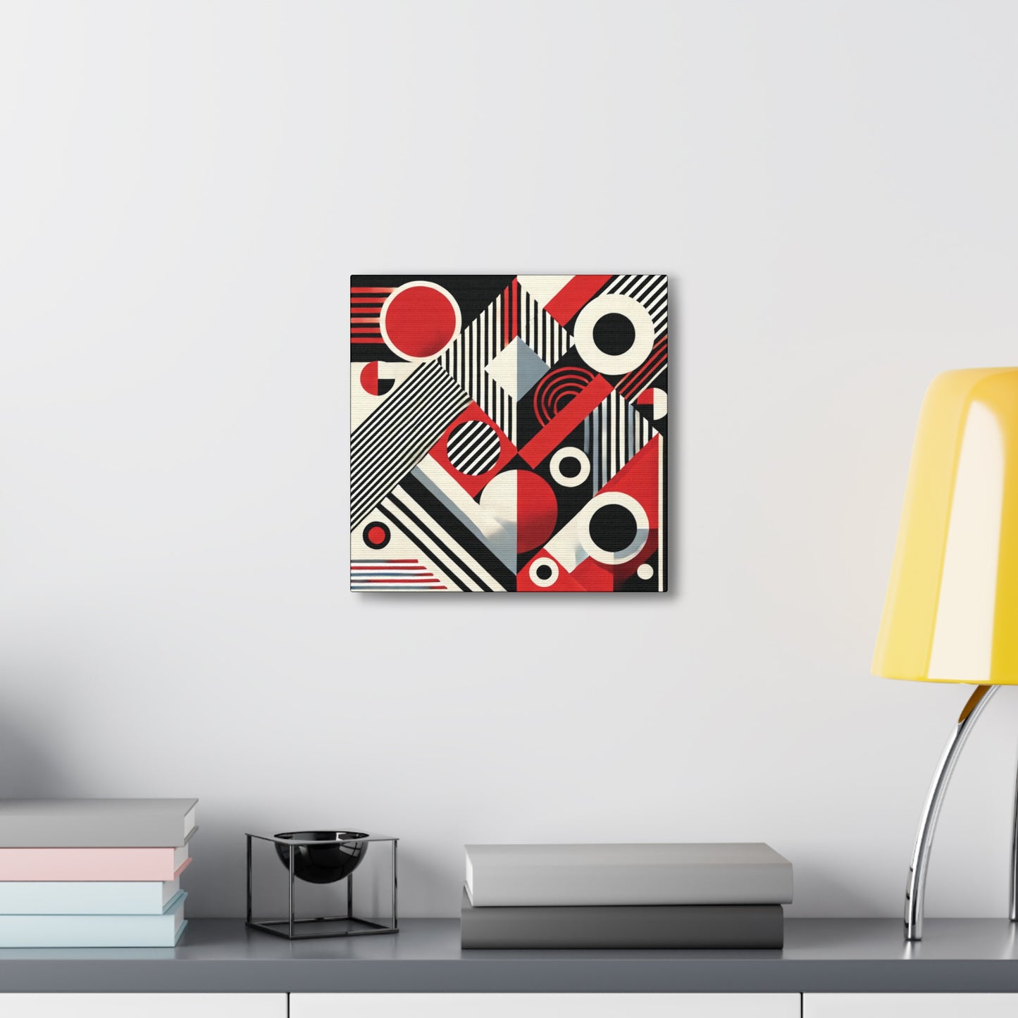 Red, Black & White Abstract - Canvas Gallery Wraps