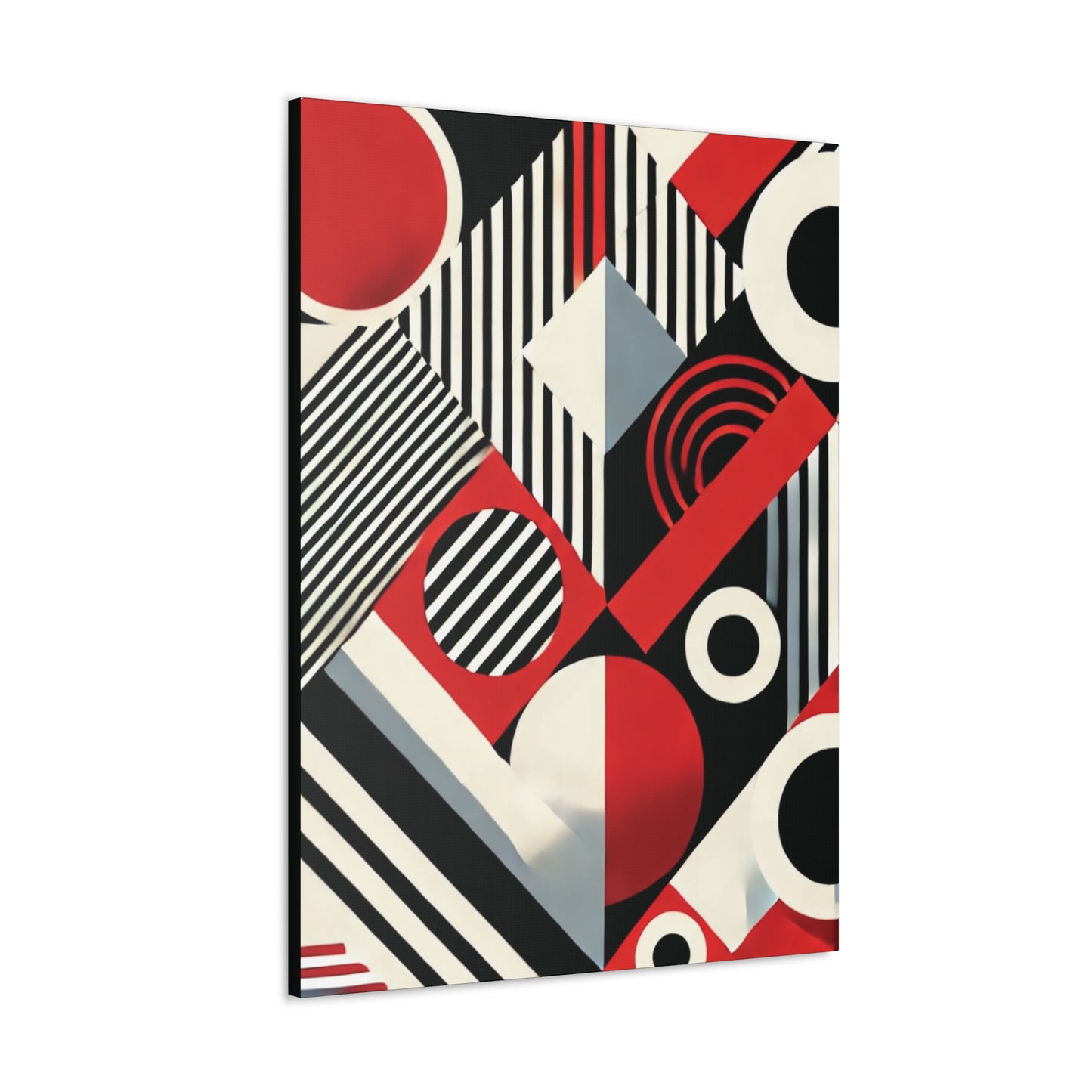 Red, Black & White Abstract - Canvas Gallery Wraps