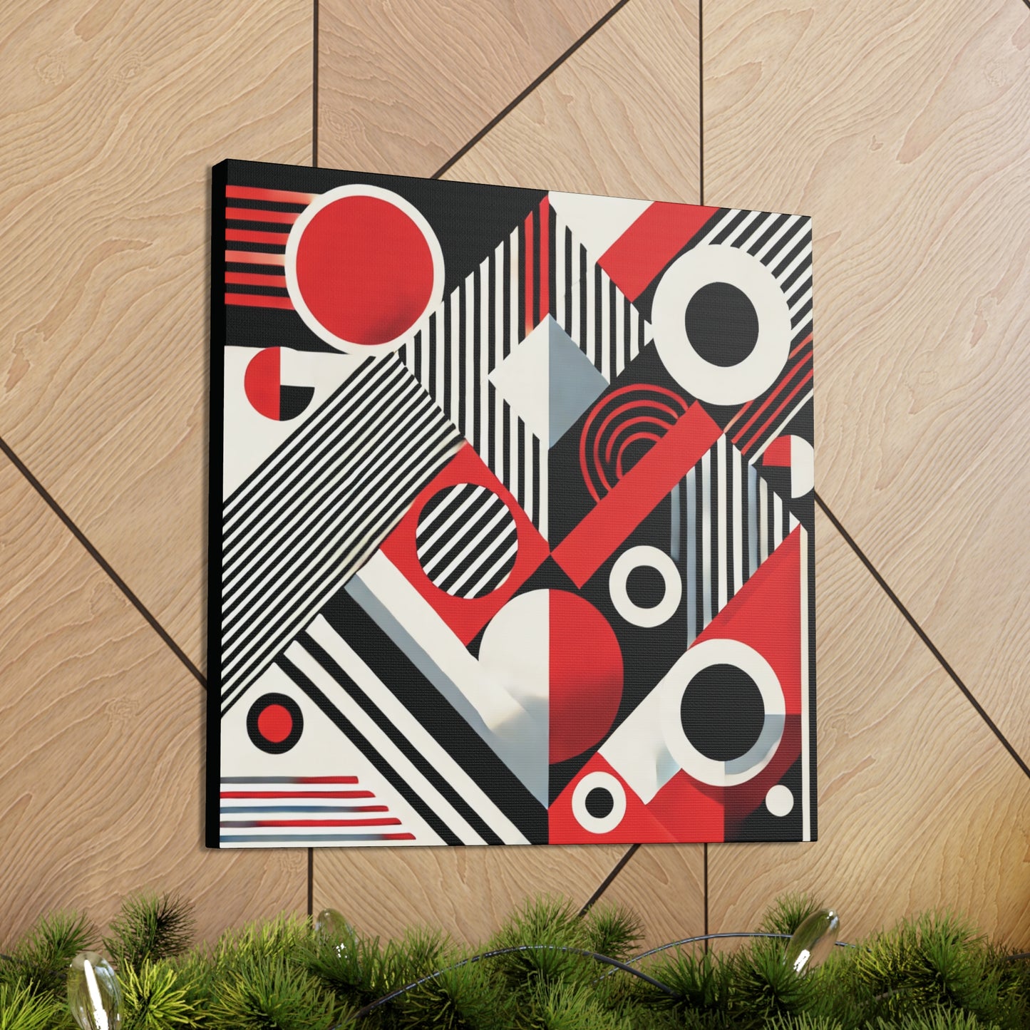 Red, Black & White Abstract - Canvas Gallery Wraps