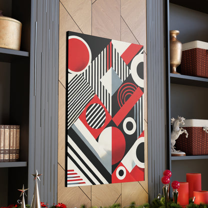 Red, Black & White Abstract - Canvas Gallery Wraps