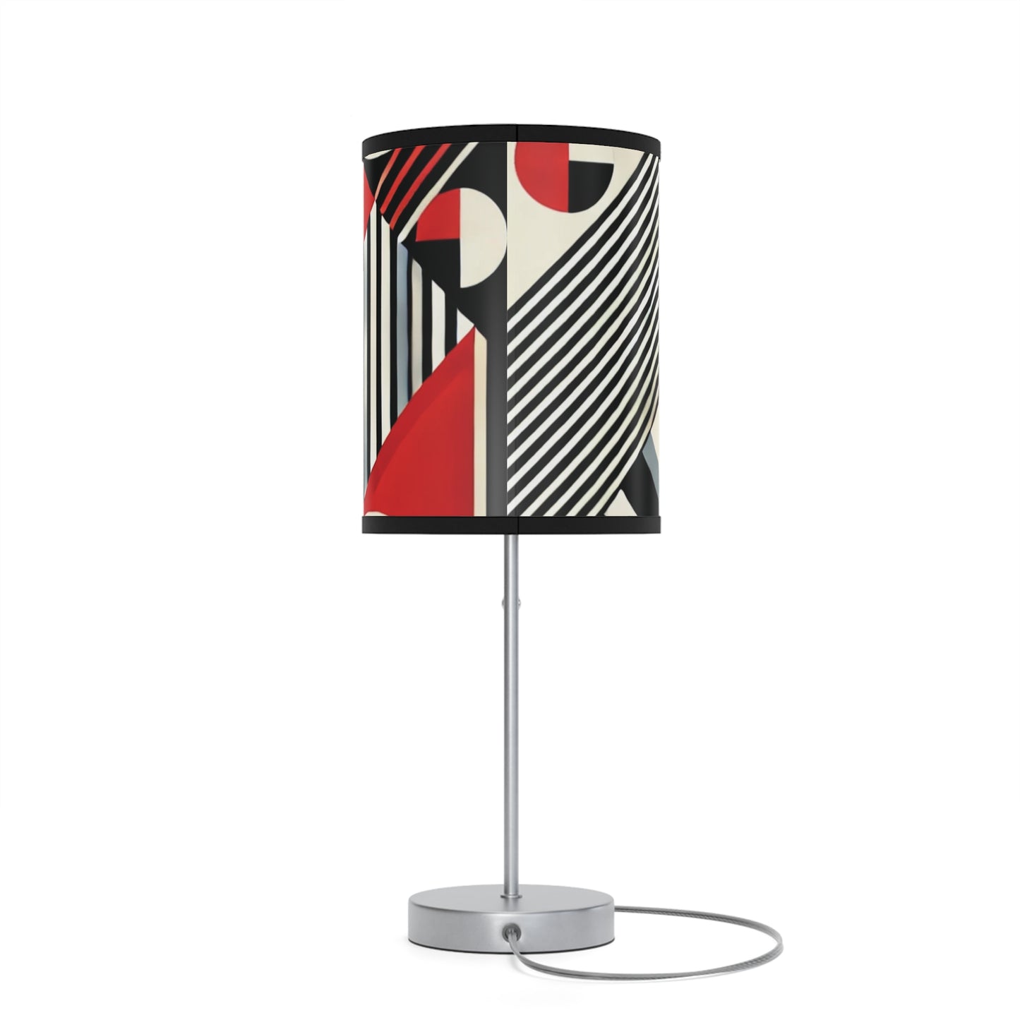 Red, Black & White Abstract - Lamp on a Stand, US|CA plug