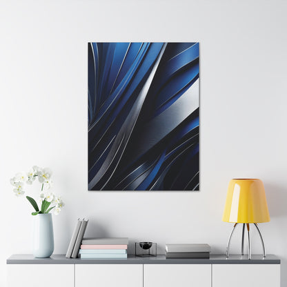 Abstract Blue & Silver - Canvas Gallery Wraps