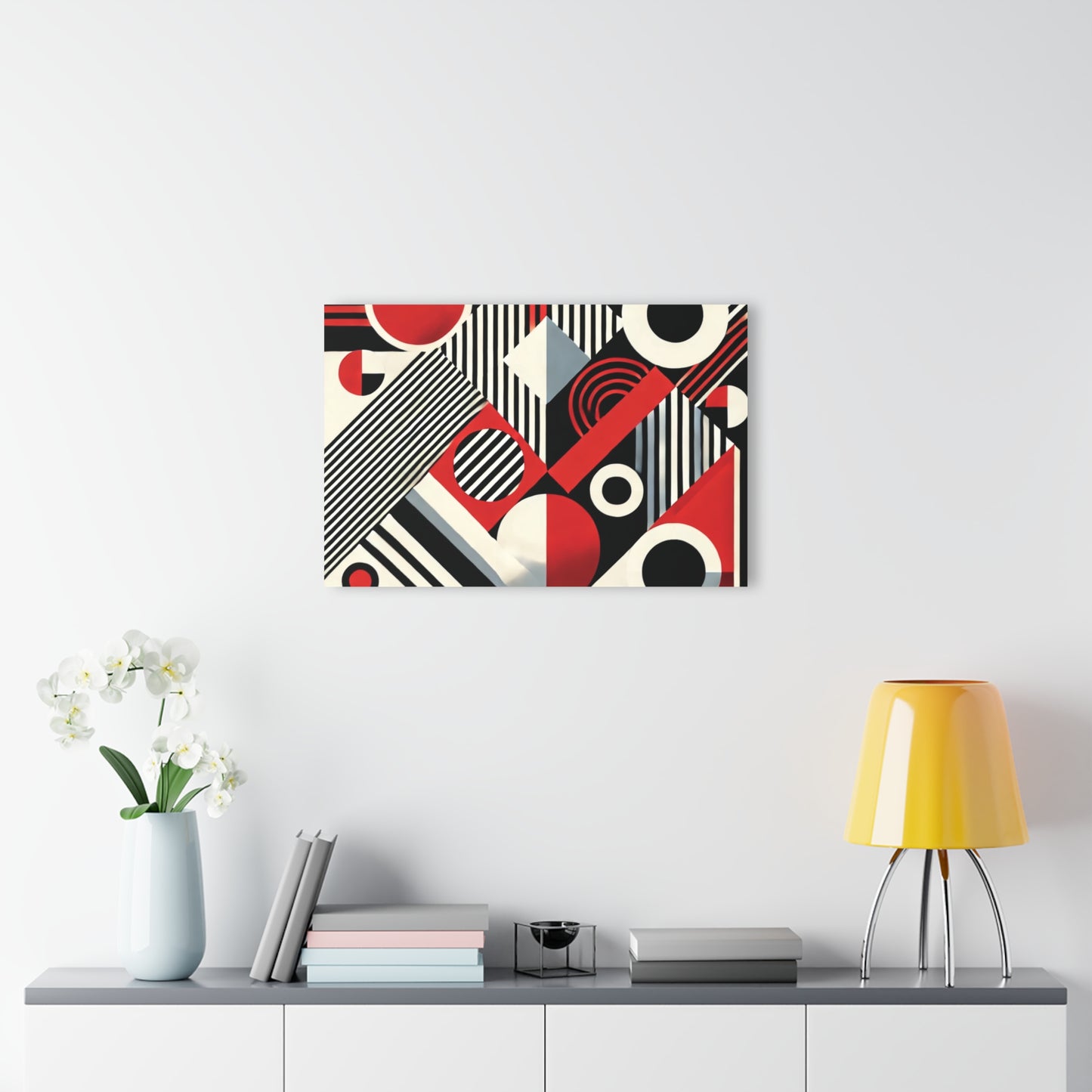 Red, Black & White Abstract - Acrylic Prints (French Cleat Hanging)