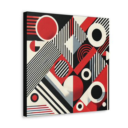 Red, Black & White Abstract - Canvas Gallery Wraps