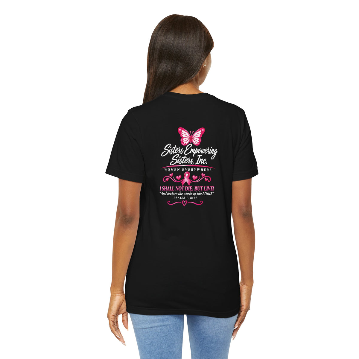 2026 Featured: Sisters Empowering Sisters Breast Cancer Awareness Tee | Front & Back Print
