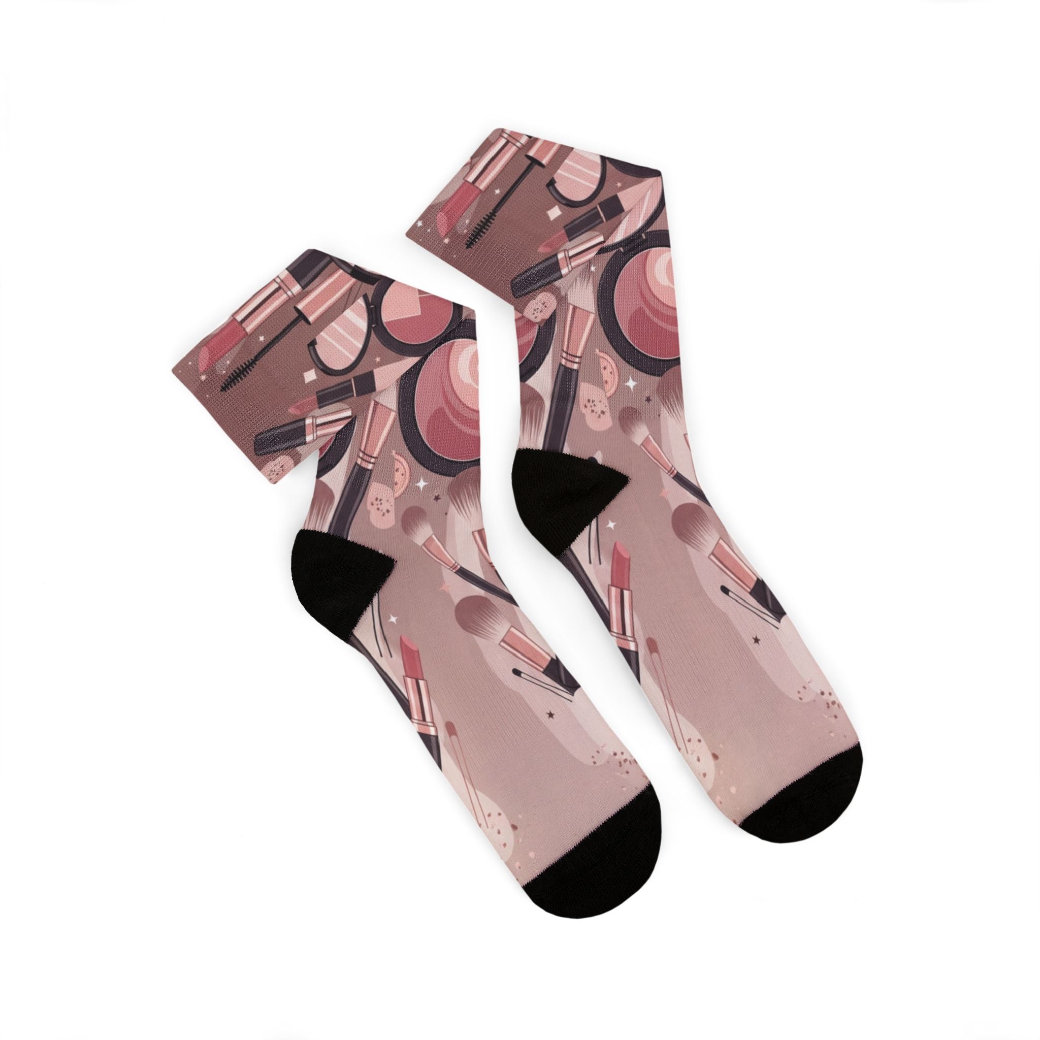Makeup Icons Collage Socks