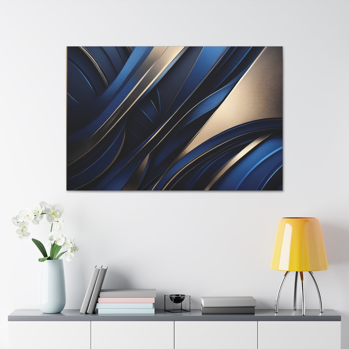 Abstract Blue & Gold - Canvas Gallery Wraps