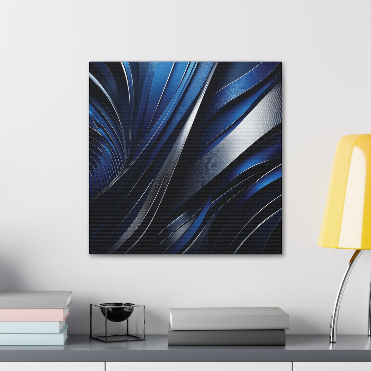 Abstract Blue & Silver - Canvas Gallery Wraps