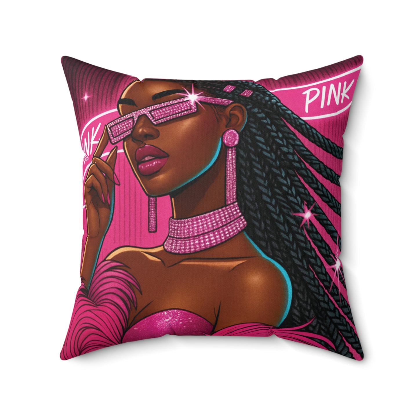Slayin' In Pink - Spun Polyester Square Pillow