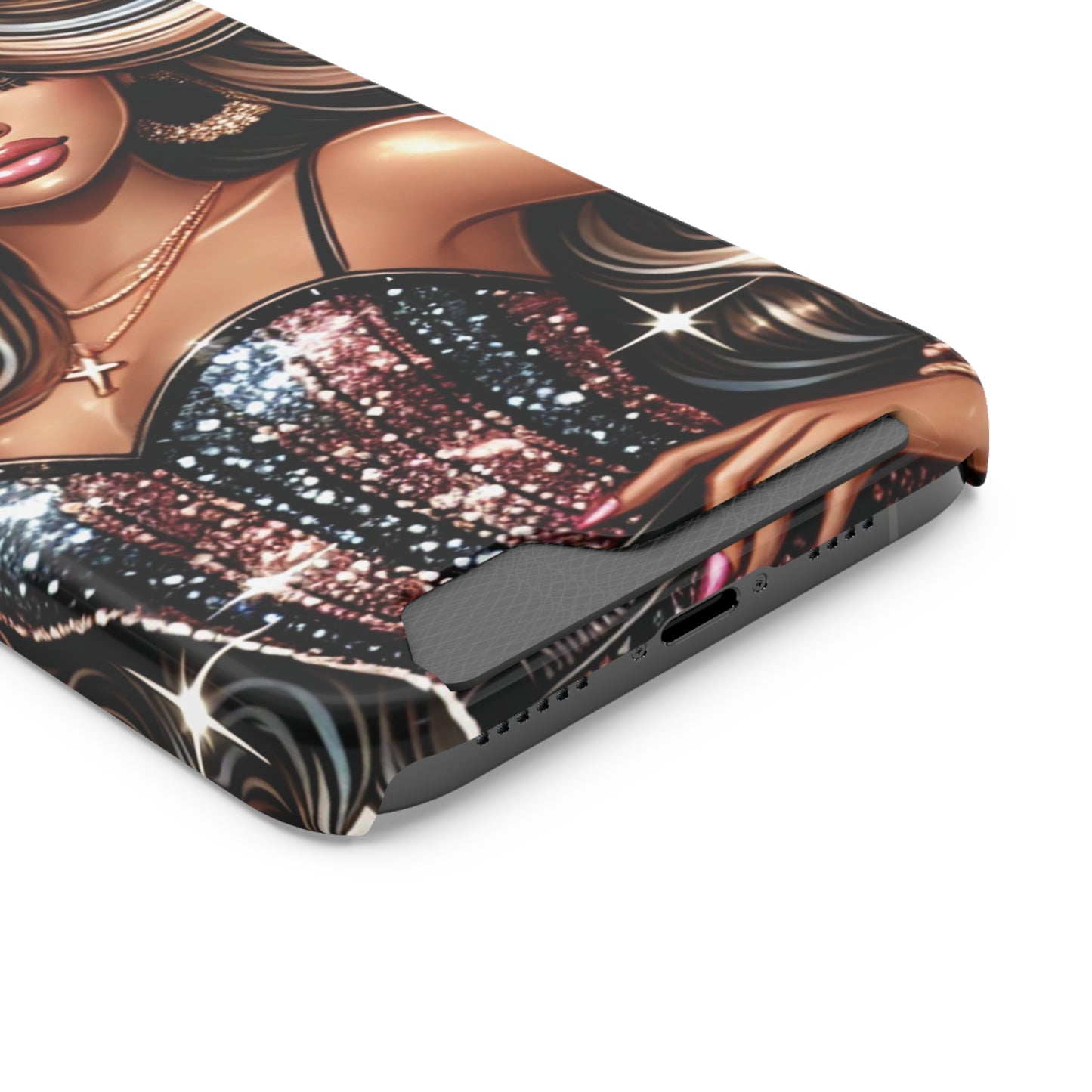 "Beautiful" - Phone Case With Card Holder - Creatively Designed Shop