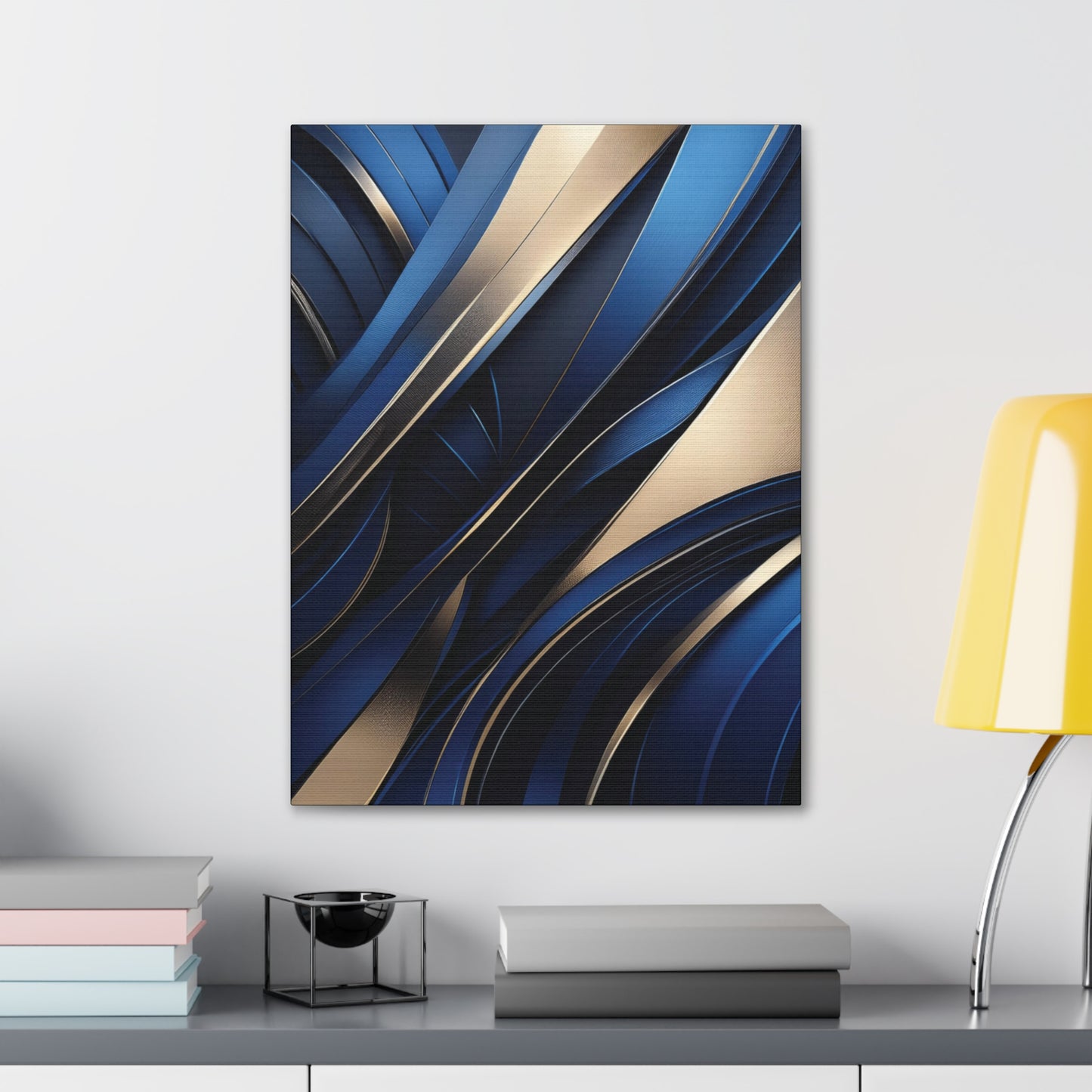 Abstract Blue & Gold - Canvas Gallery Wraps