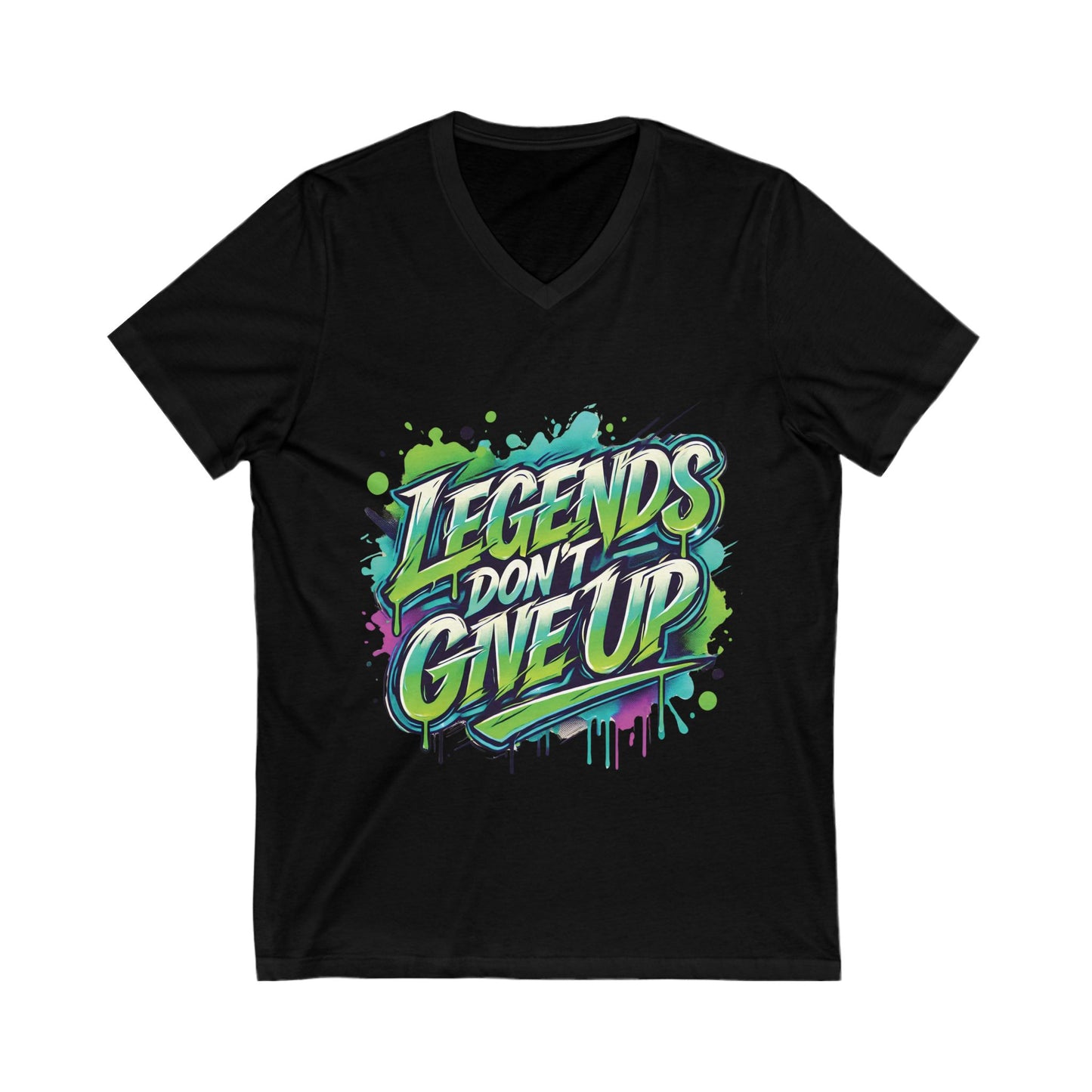 Legends Don't Give Up - Unisex Jersey Short Sleeve V-Neck Tee