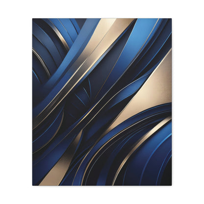 Abstract Blue & Gold - Canvas Gallery Wraps