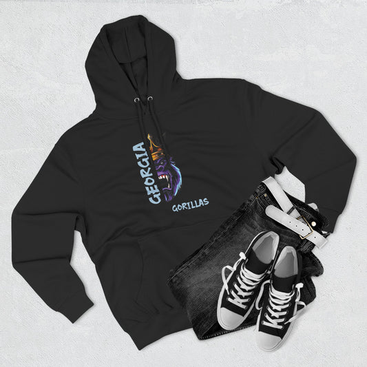 Georgia Gorillas - Three-Panel Fleece Hoodie - Creatively Designed Shop