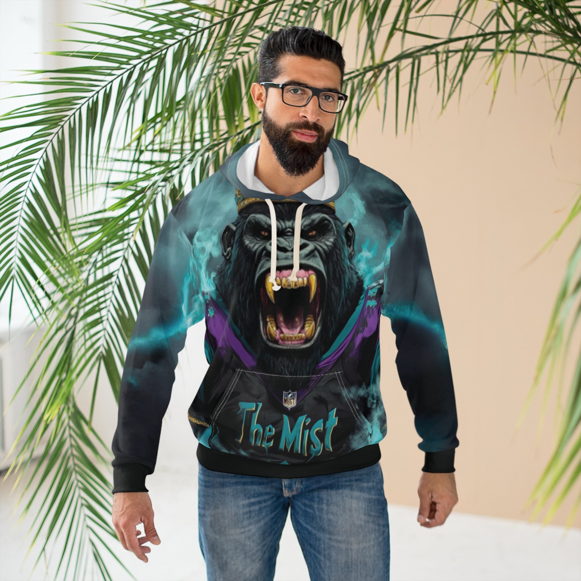 Gorilla in the Mist - Unisex Pullover Hoodie (AOP) - Creatively Designed Shop
