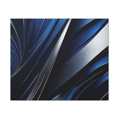 Abstract Blue & Silver - Canvas Gallery Wraps