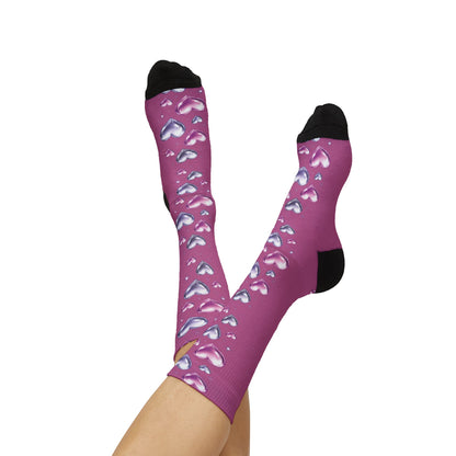 Purple & Pink Hearts Socks