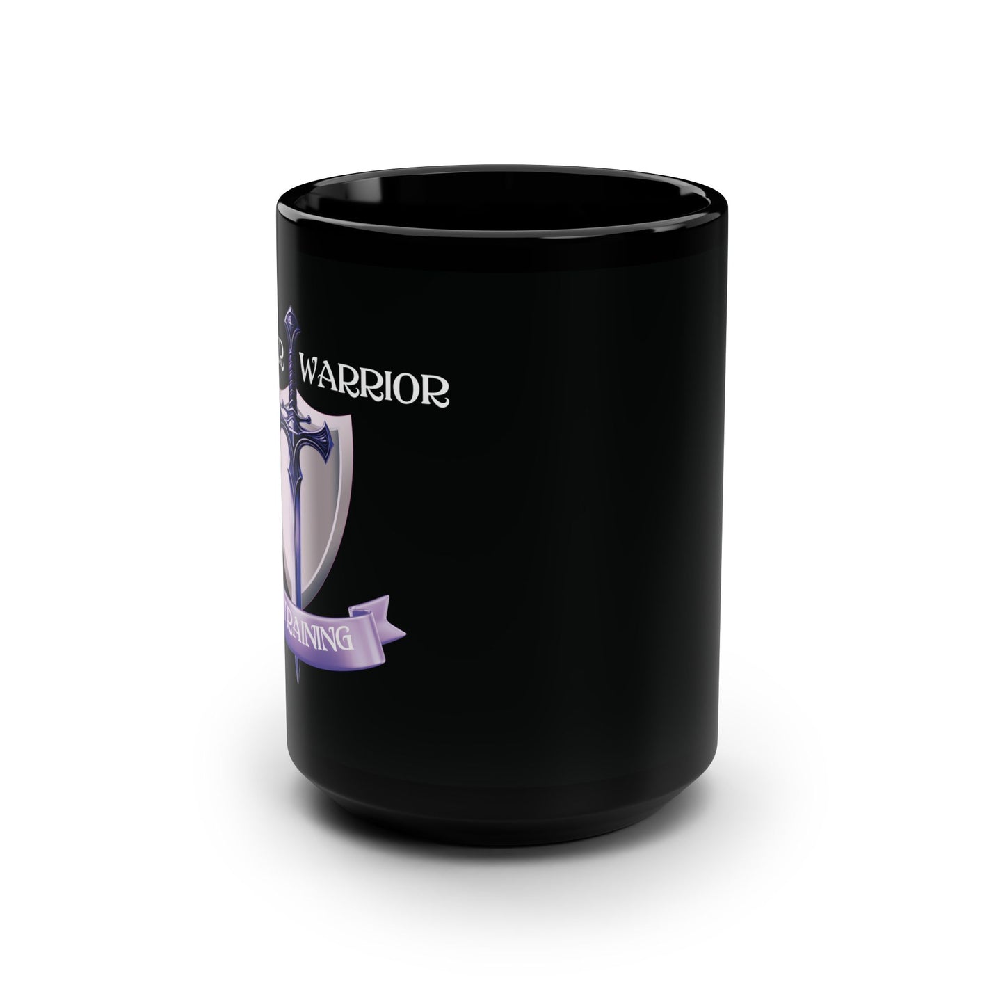 Prayer Warrior In Training - Black Mug, 15oz