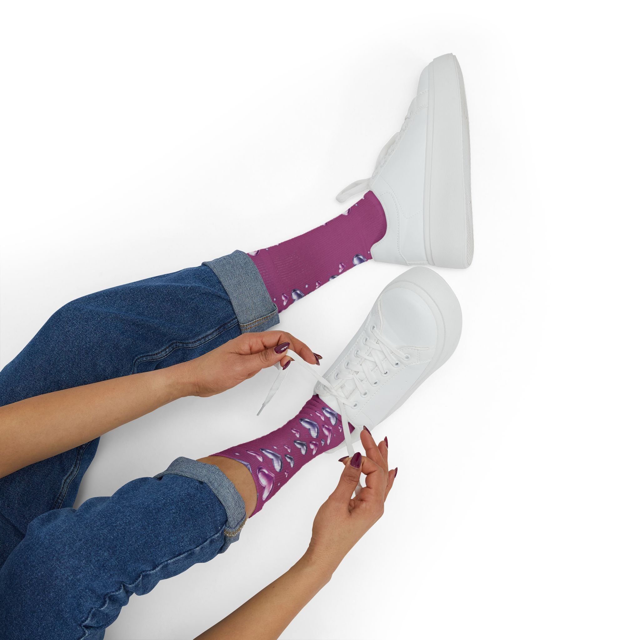 Purple & Pink Hearts Socks