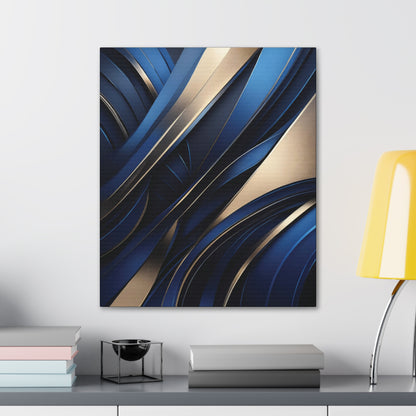 Abstract Blue & Gold - Canvas Gallery Wraps