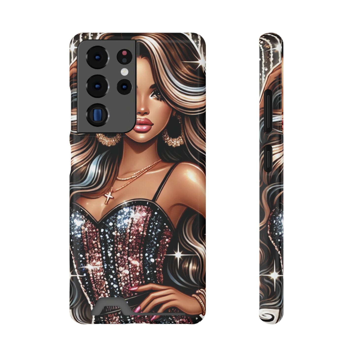 "Beautiful" - Phone Case With Card Holder - Creatively Designed Shop
