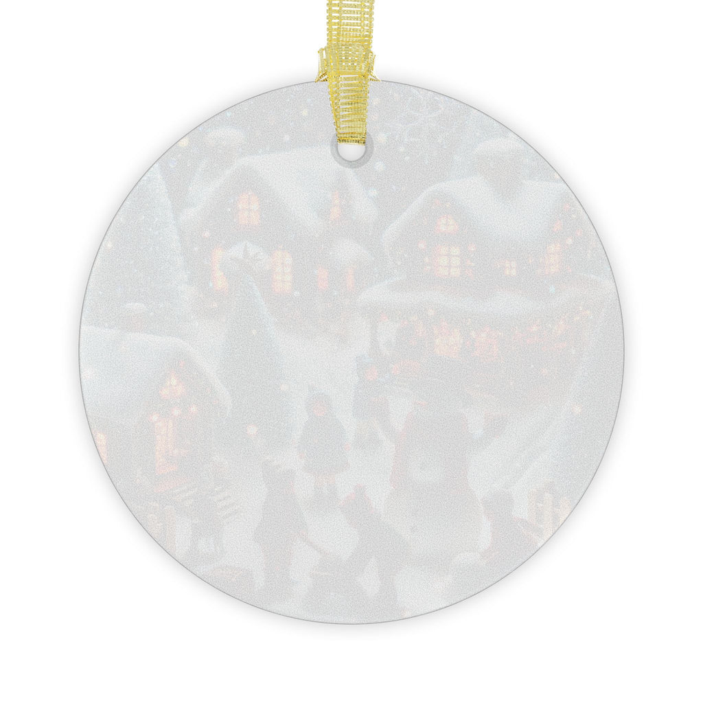 Winter Village Scene - Glass Ornaments