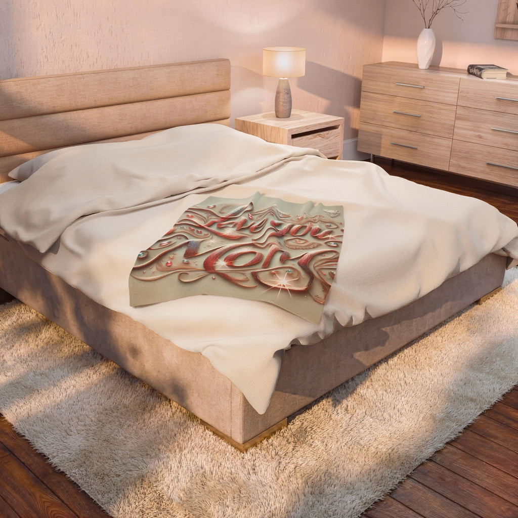 Love You Mom - Velveteen Plush Blanket