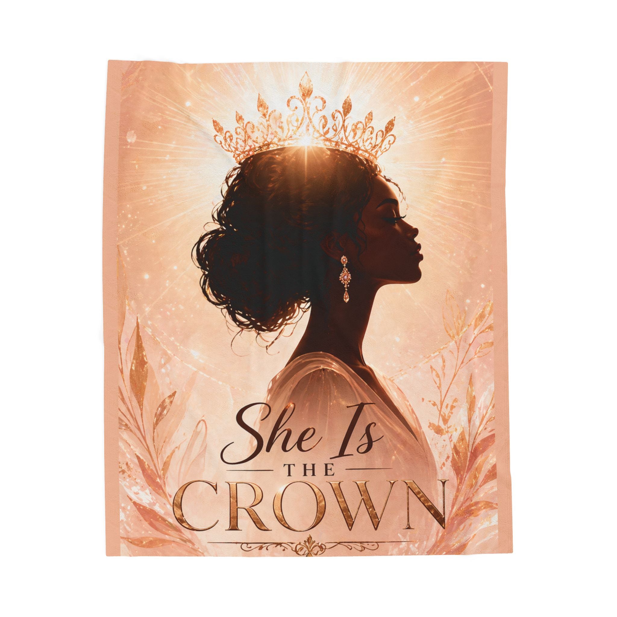 She Is the Crown - Velveteen Plush Blanket