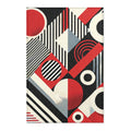 Red, Black & White Abstract - Area Rugs