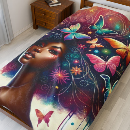 Butterfly Crowned - Velveteen Plush Blanket