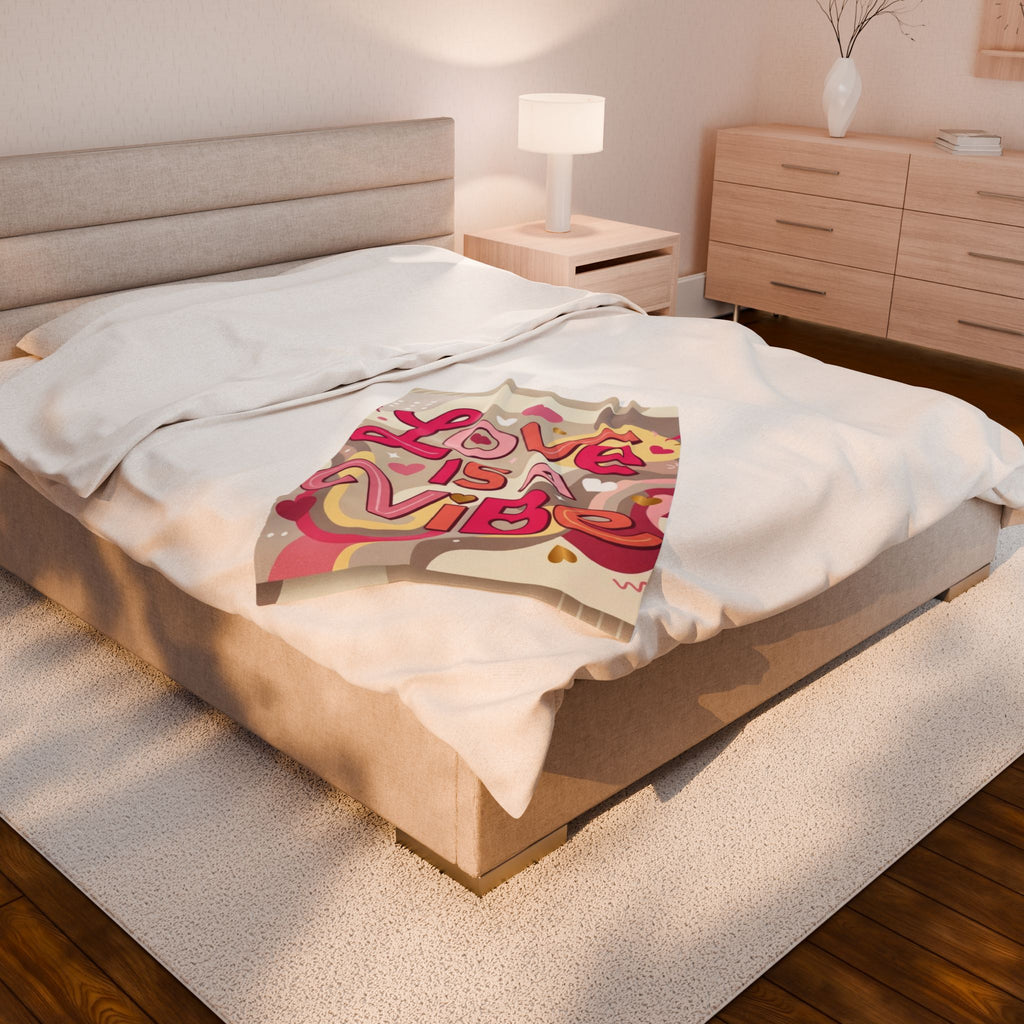 Love Is A Vibe – Plush Velveteen Blanket