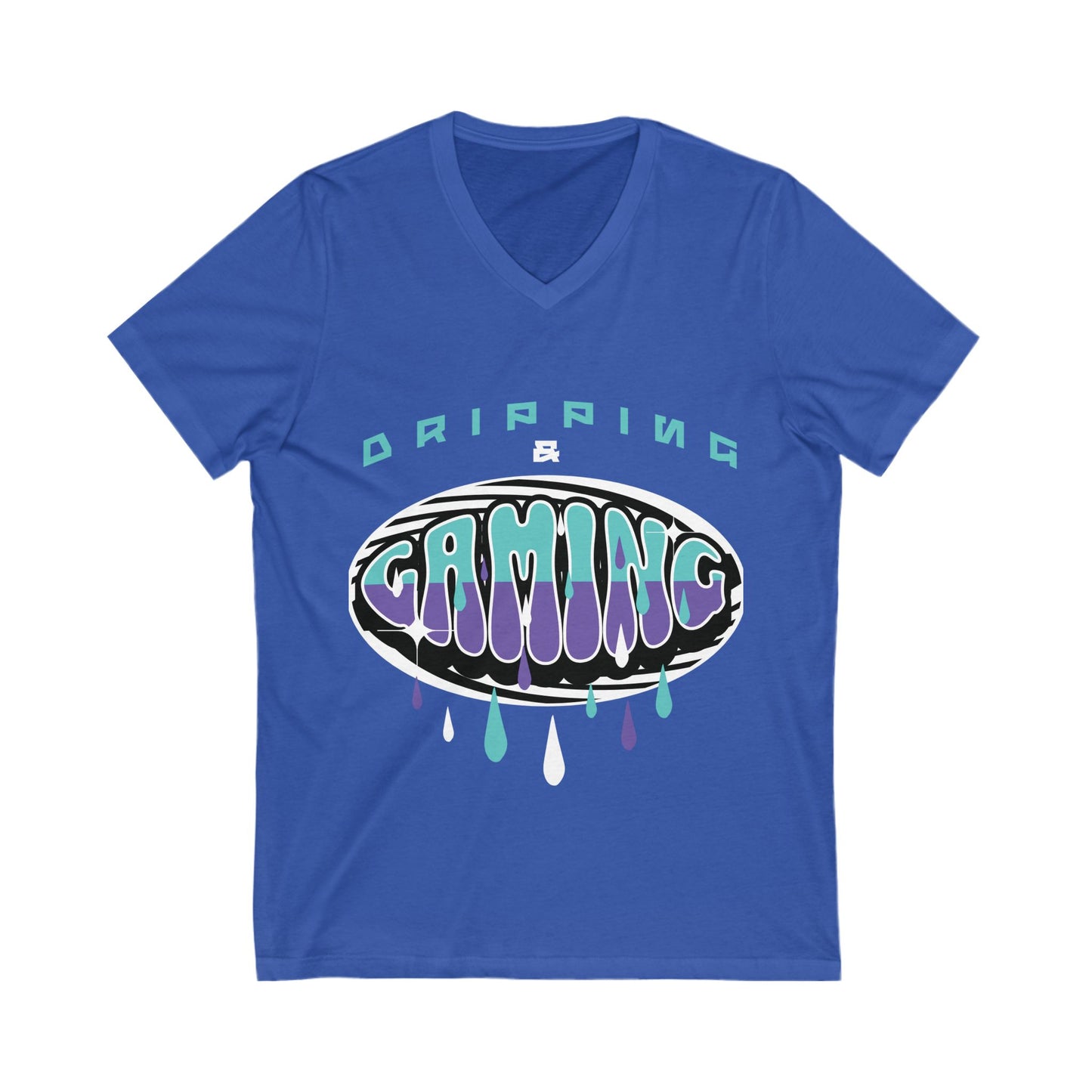 Dripping & Gaming - Unisex Jersey Short Sleeve V-Neck Tee