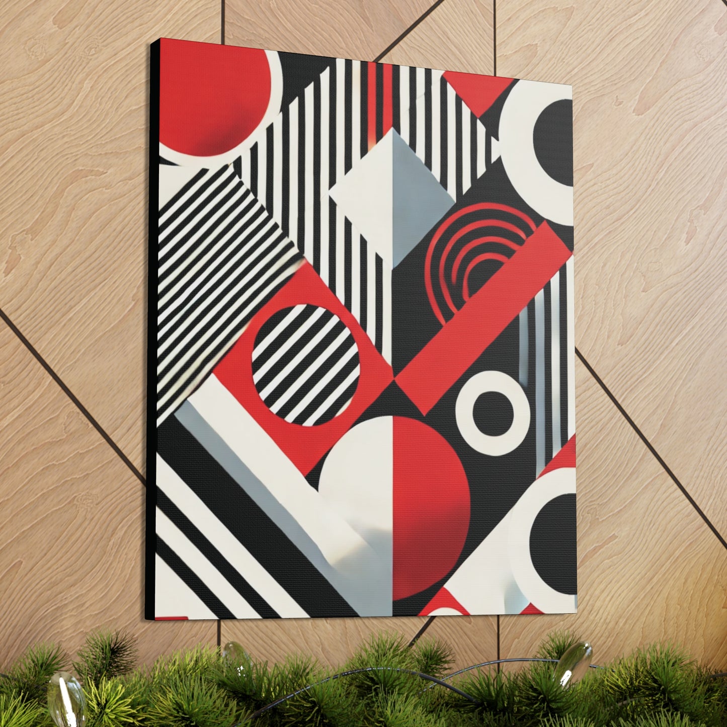 Red, Black & White Abstract - Canvas Gallery Wraps