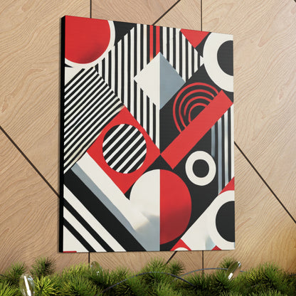 Red, Black & White Abstract - Canvas Gallery Wraps