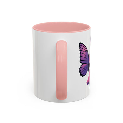 Courage Flies on Butterfly Wings - Accent Coffee Mug