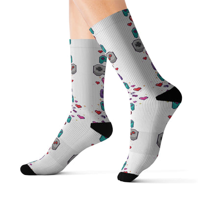 Pixel Hearts & Controllers Socks
