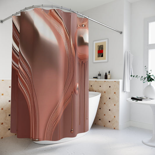 Rose Gold Metallic Drip - Shower Curtain