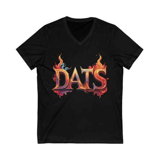 DATS Fire - Unisex Jersey Short Sleeve V-Neck Tee