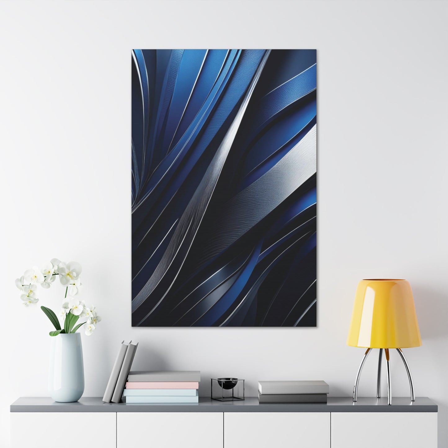 Abstract Blue & Silver - Canvas Gallery Wraps