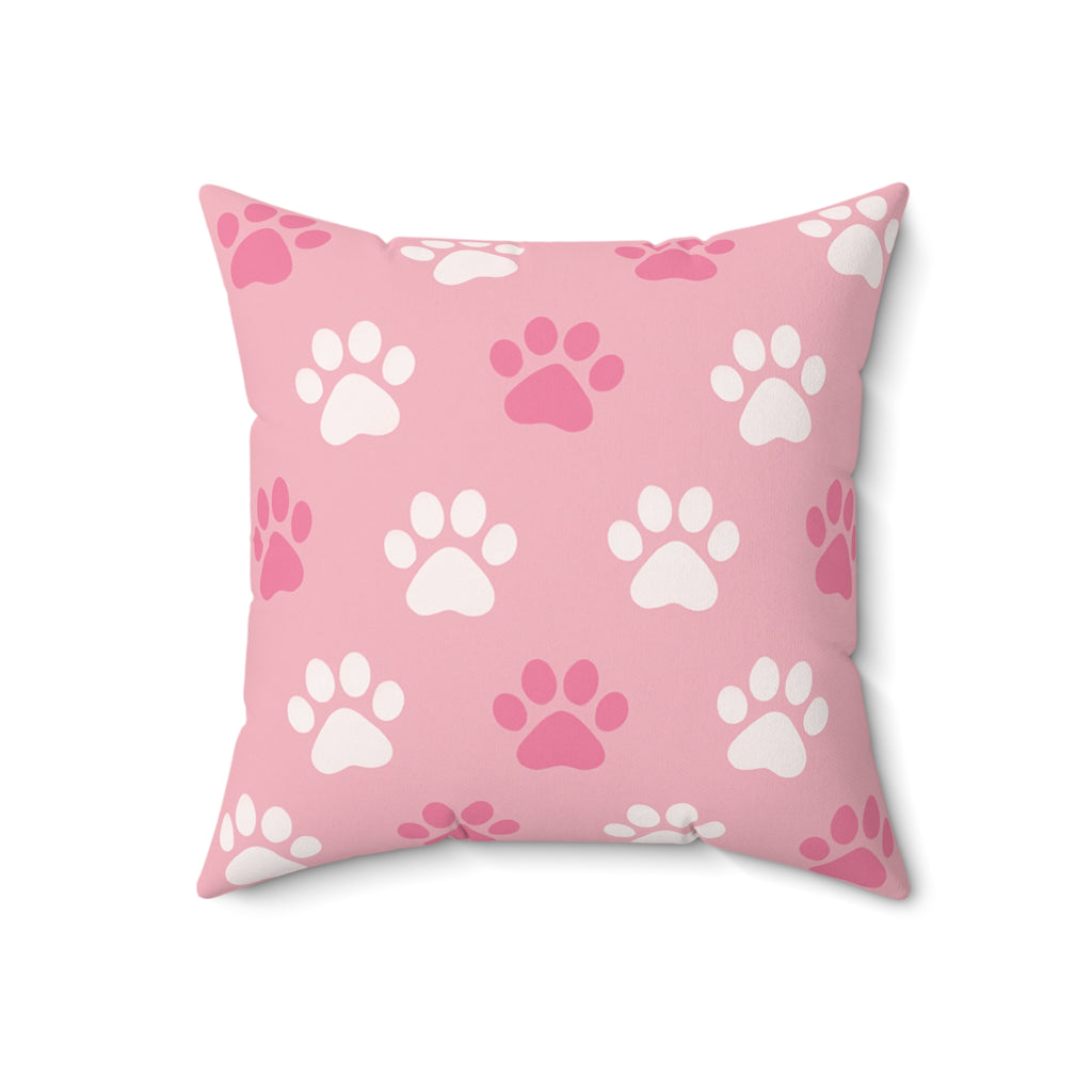 Bow Wow in Pink - Spun Polyester Square Pillow