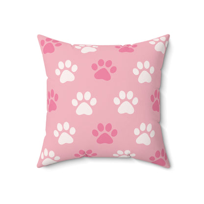 Bow Wow in Pink - Spun Polyester Square Pillow