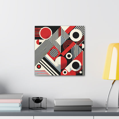 Red, Black & White Abstract - Canvas Gallery Wraps