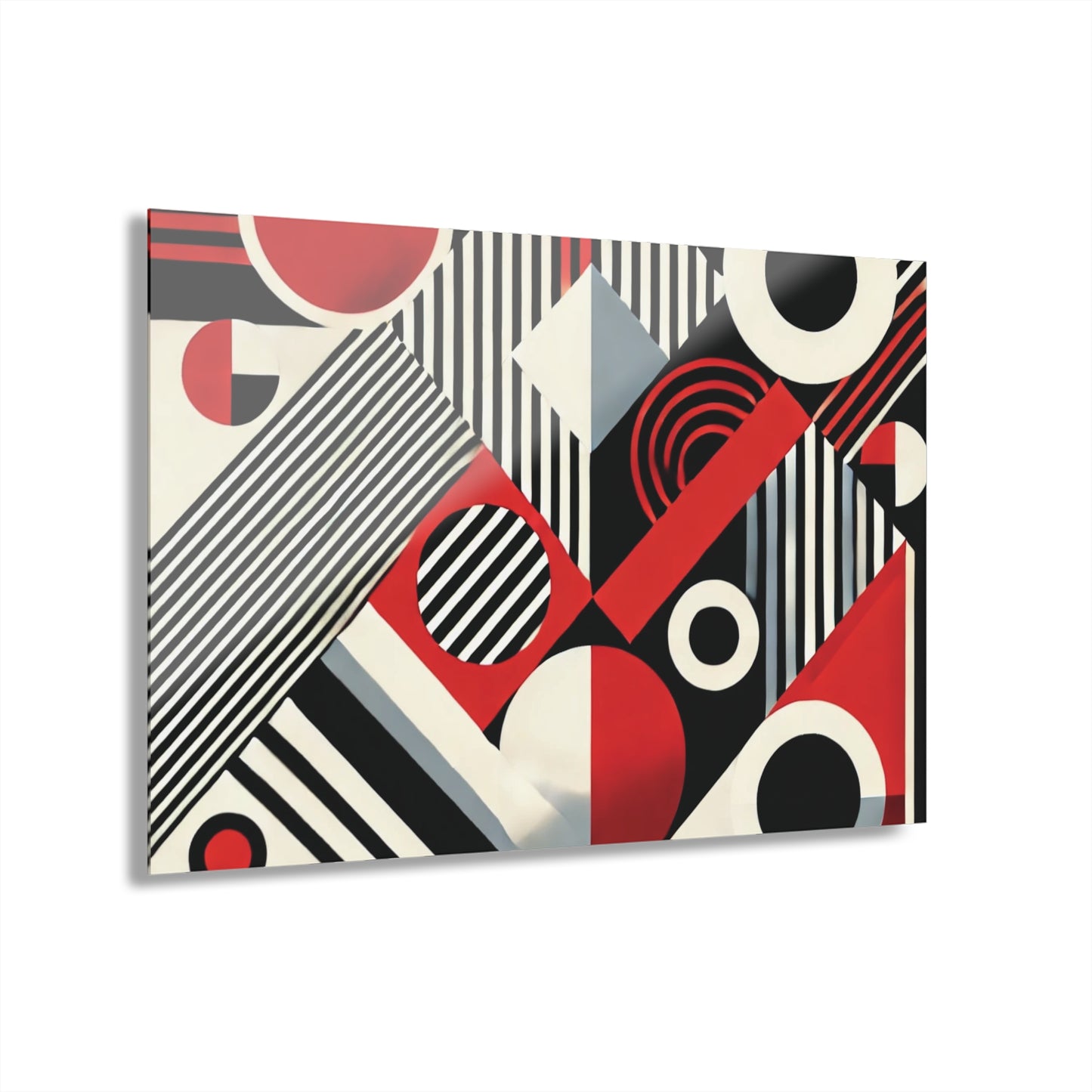 Red, Black & White Abstract - Acrylic Prints (French Cleat Hanging)