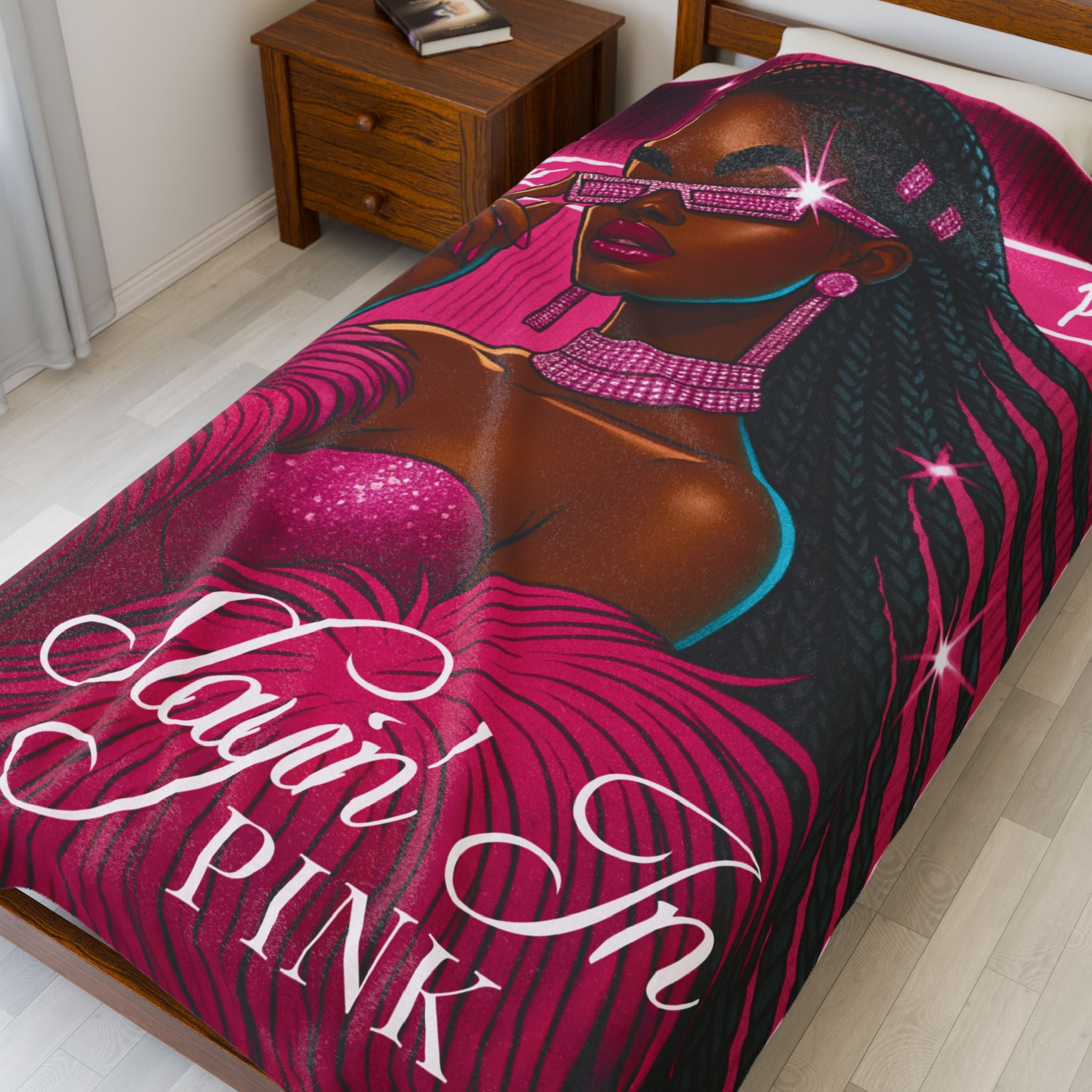 Slayin' In Pink - Velveteen Plush Blanket